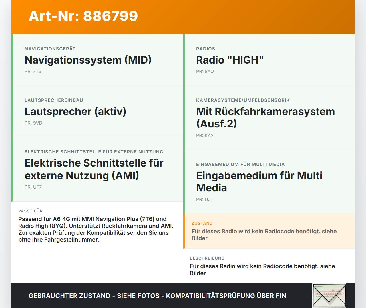Audi A6 4G C7 Allroad 12-14 Navigationssystem Navi Main Unit MMI 3G High JTB-074 Audi A6 4G C7 Allroad 12-14... Vorschau 3