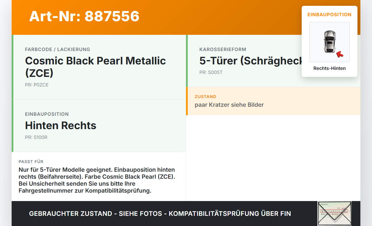 Suzuki Swift IV 13-17 5T Türgriff Griff aussen Rechts Hinten ZCE Suzuki Swift IV 13-17 23.12.2015 gebraucht Vorschau 3
