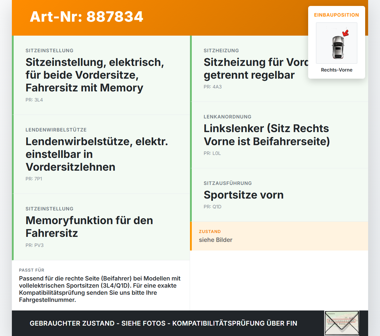 Audi A5 8TA 07-11 Stellmotor f. Elektrische Sitzverstellung Rechts Vorne Audi A5 8TA 07-11 06.01.2010 8K0959762... Vorschau 3