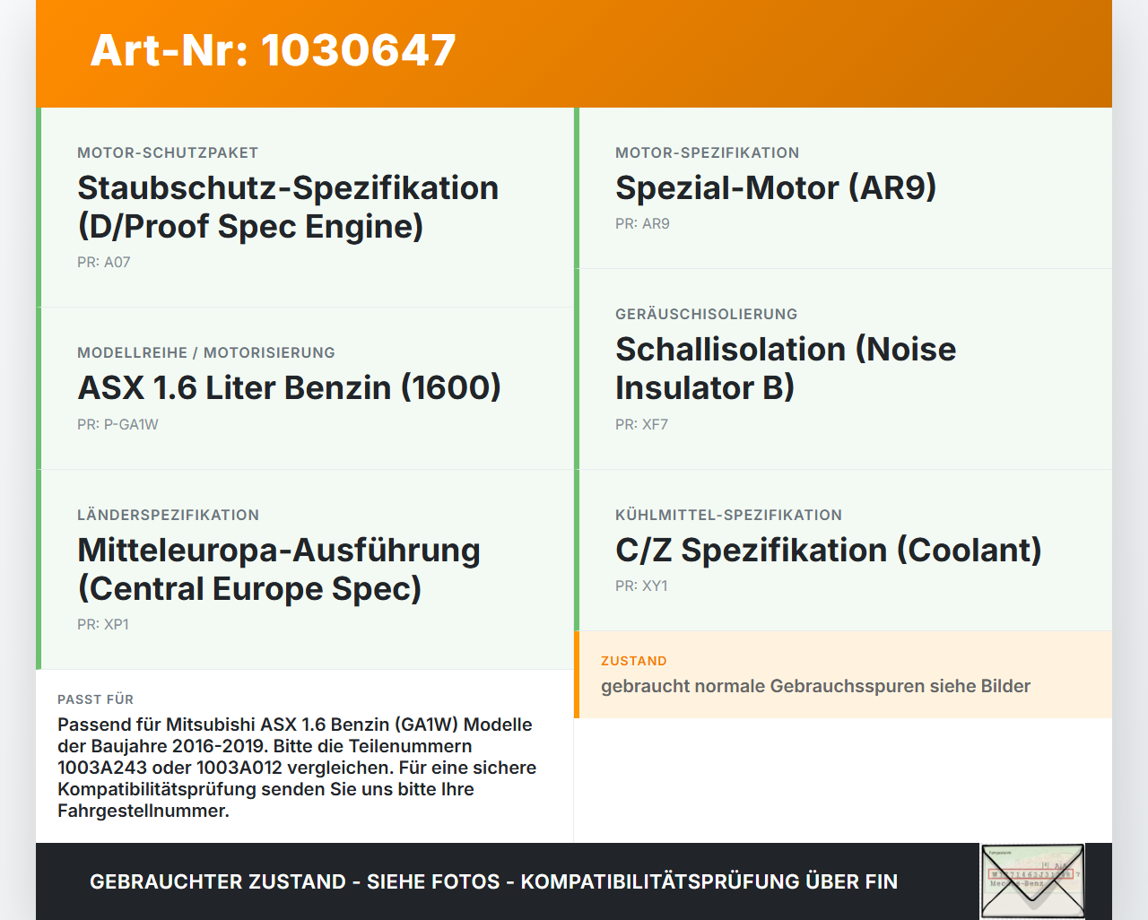 Mitsubishi ASX GAW 16-19 1,6 86KW Abdeckung für Motor Deckel Motorabdeckung Mitsubishi ASX GAW 16-19 15.09.2017... Vorschau 3
