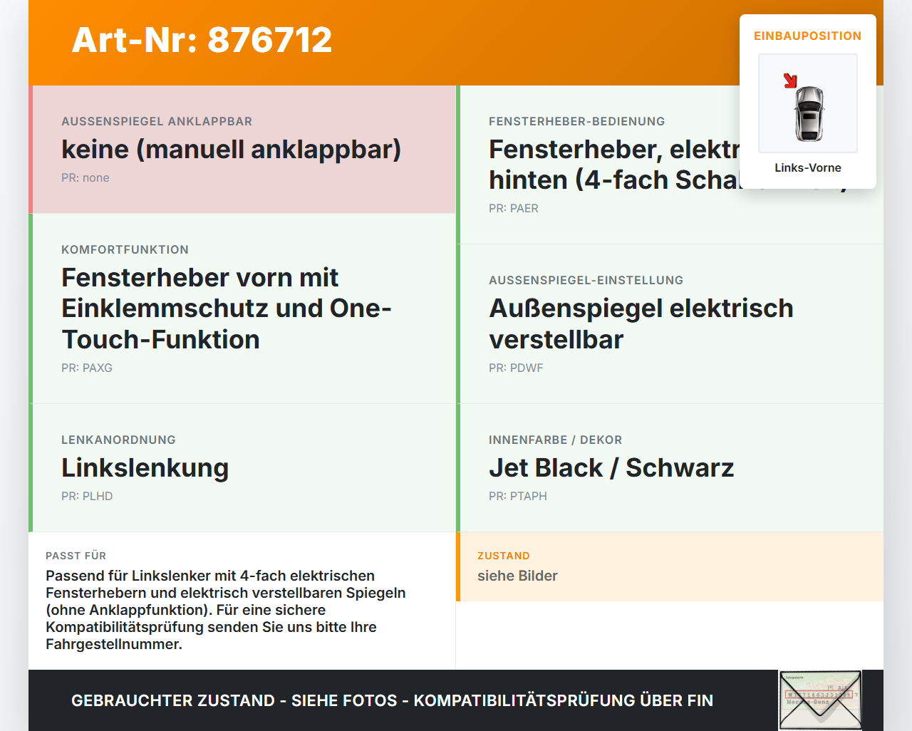 Opel Zafira C 16-19 Fensterheberschalter Schalter Links Vorne Opel Zafira C 16-19 29.10.2018 13408458 gebraucht Vorschau 3