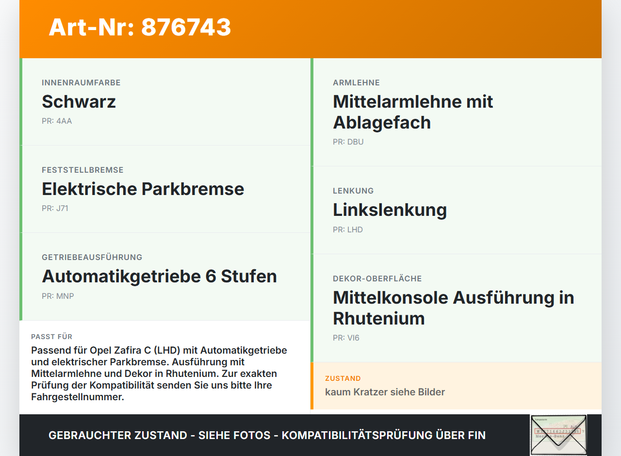 Opel Zafira C 16-19 Mittelkonsole Opel Zafira C 16-19 29.10.2018 gebraucht Vorschau 3