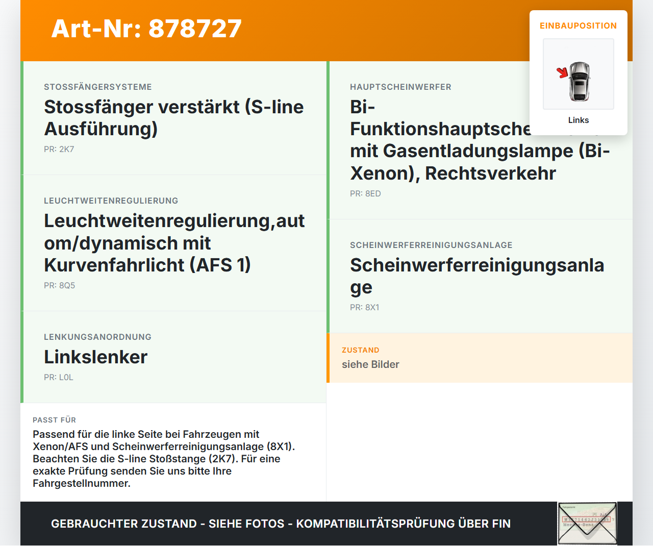 Audi A6 4F C6 qu 04-08 Waschdüse f. Scheinwerfer Links Audi A6 4F C6 qu 04-08 04.12.2007 4F0955101 gebraucht Vorschau 3