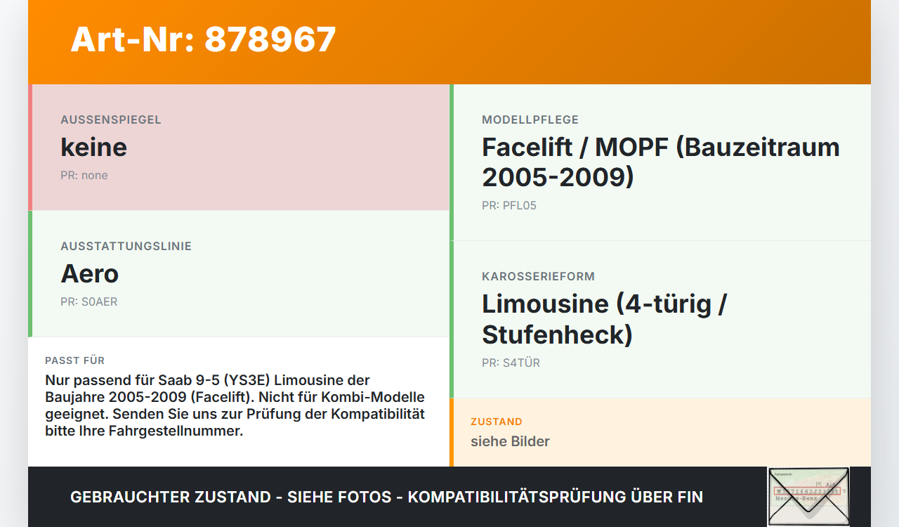 Saab 9-5 YS3E 05-09 Lim Dichtung Rahmen für Heckklappe Kofferraum Saab 9-5 YS3E 05-09 08.12.2006 gebraucht Vorschau 3