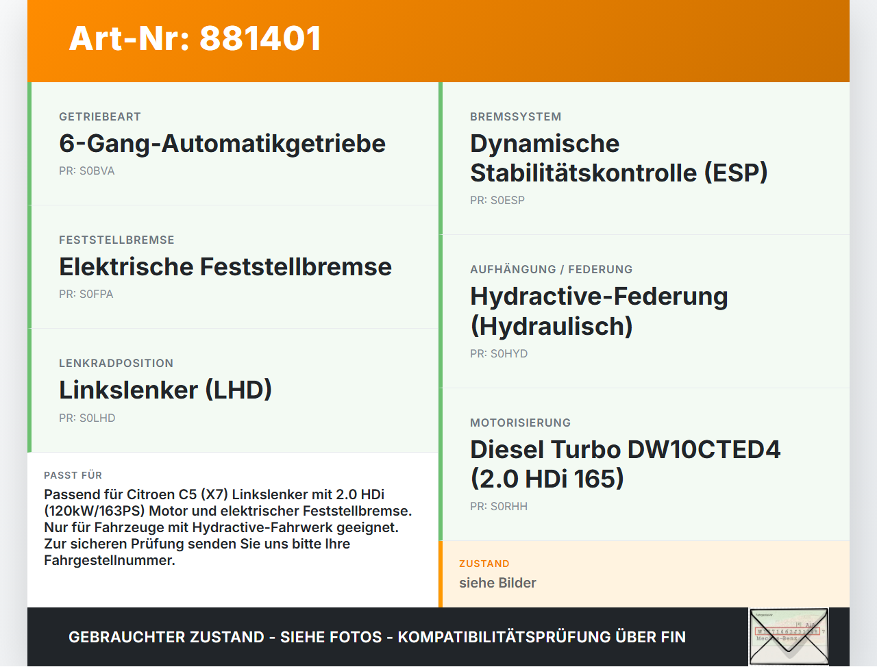 Citroen C5 RD TD 12-14 HDi 2,0 120KW Bremskraftverstärker Citroen C5 RD TD 12-14 14.09.2012 9671458280... Vorschau 3