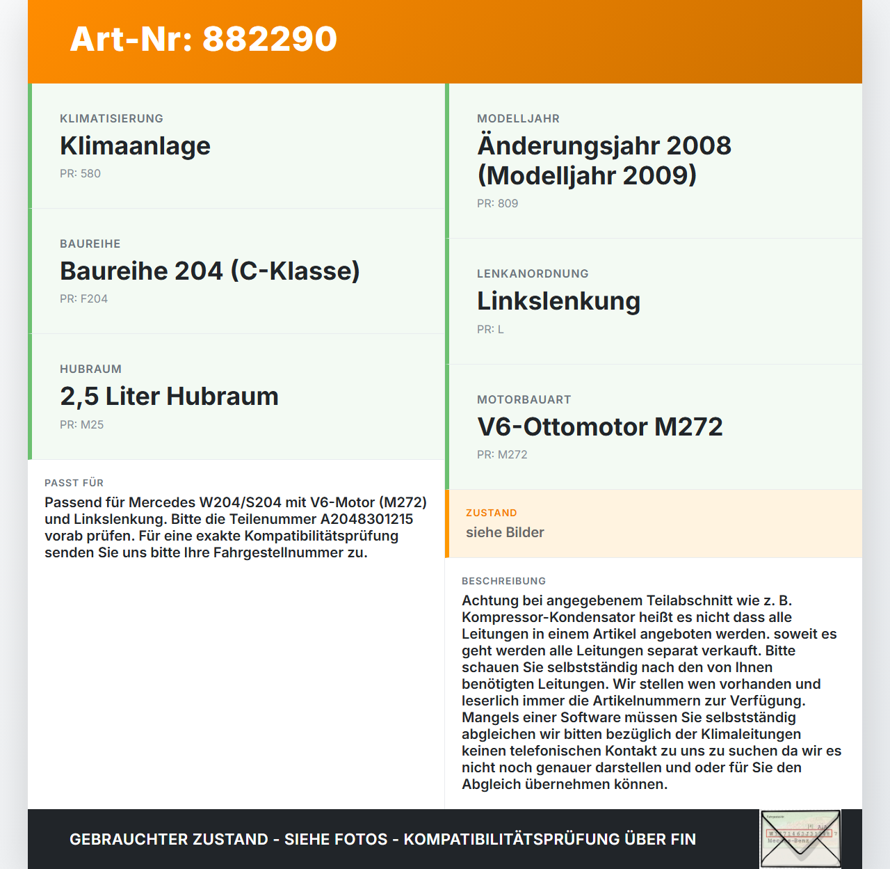 Mercedes W204 S204 C250 07-14 2,5 150KW Klimaschlauch Klimaleitung Mercedes W204 S204 C250 07-14 28.11.2008... Vorschau 3