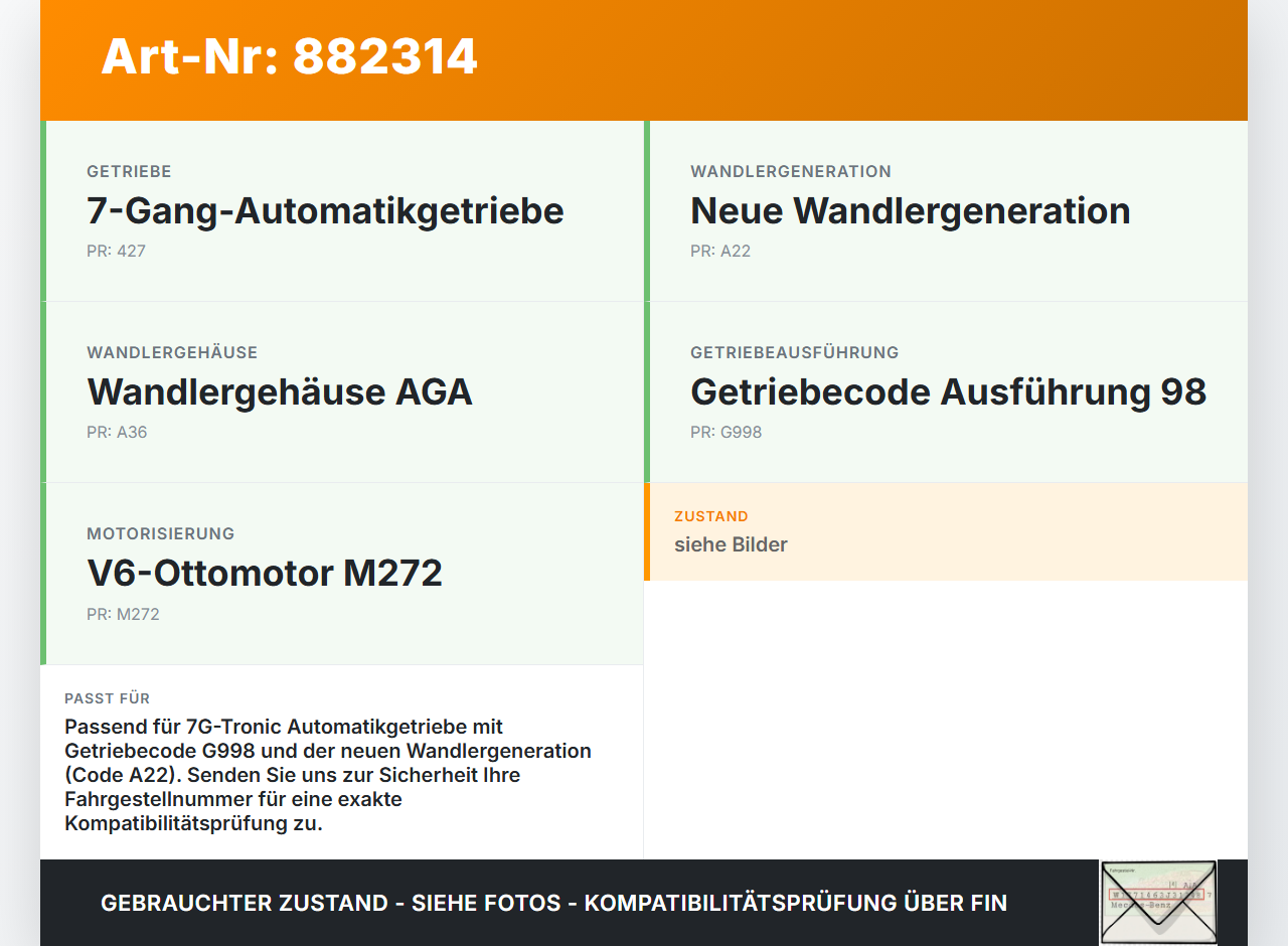 Mercedes W204 S204 C250 07-14 2,5 150KW Autom Wandler Drehmomentwandler für Getriebe Mercedes W204 S204 C250 07-14... Vorschau 3