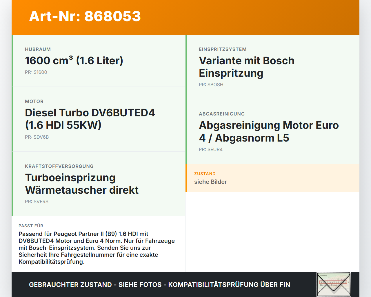 Peugeot Partner II 08-12 HDI 1,6 55KW Abgasleitung AGR Rohr Leitung Flexrohr Peugeot Partner II 08-12 18.12.2009... Vorschau 3