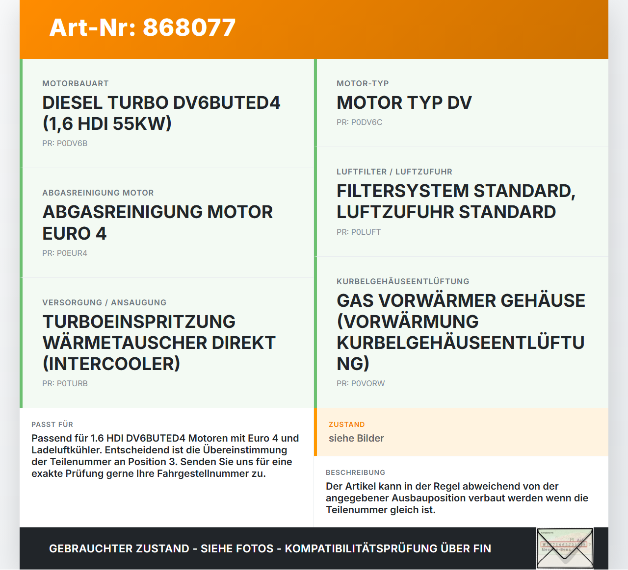 Peugeot Partner II 08-12 HDI 1,6 55KW Ansaugrohr Ladeluftschlauch Luftschlauch Pos.3 Peugeot Partner II 08-12... Vorschau 3