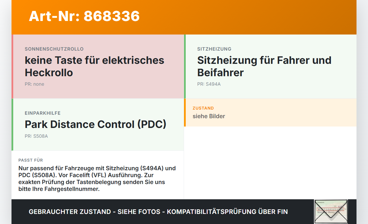 BMW E61 525d 04-07 Sitzheizung Schalter Regler DTC PDC Off BMW E61 525d 04-07 09.11.2006 9159168 61319159168... Vorschau 3