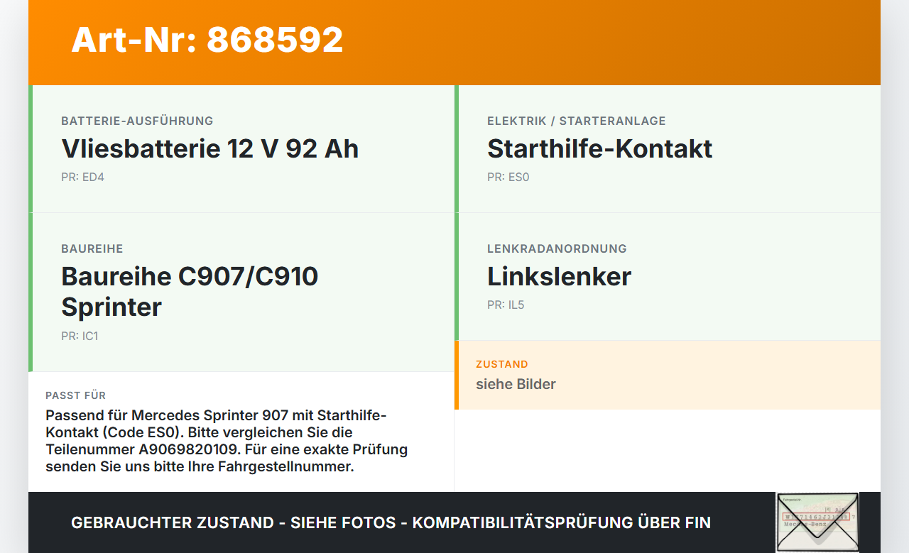 Mercedes Sprinter III 18-26 907 Abdeckung für Batterie Fremdstartpunkt Plus Mercedes Sprinter III 18-26 907... Vorschau 3