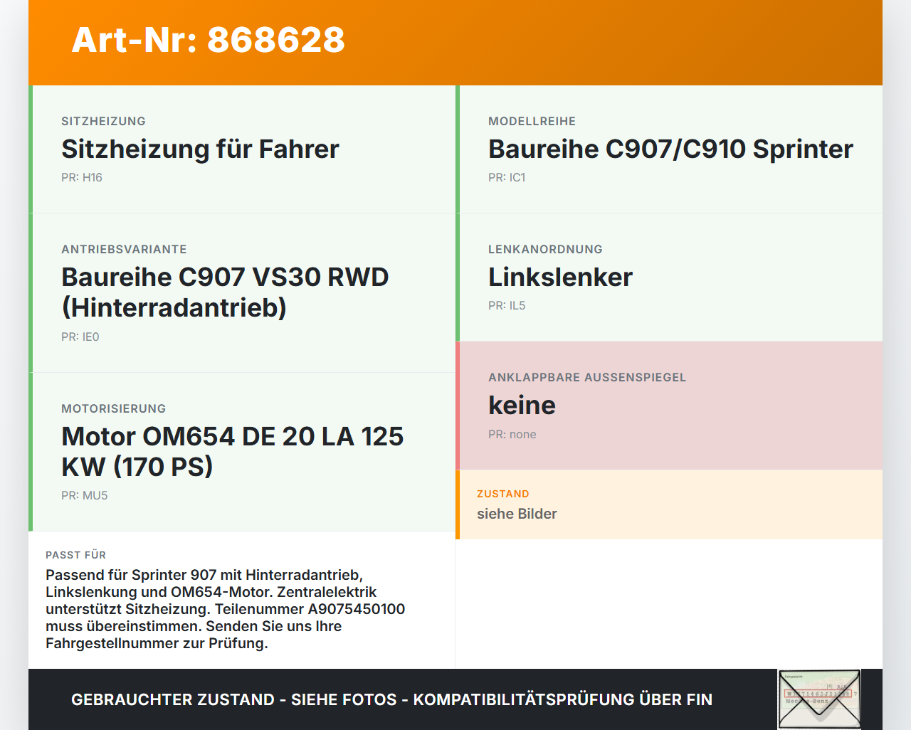 Mercedes Sprinter III 18-26 907  CDI 2,0 125KW Sicherungskasten Zentralelektrik Mercedes Sprinter III 18-26 907... Vorschau 3