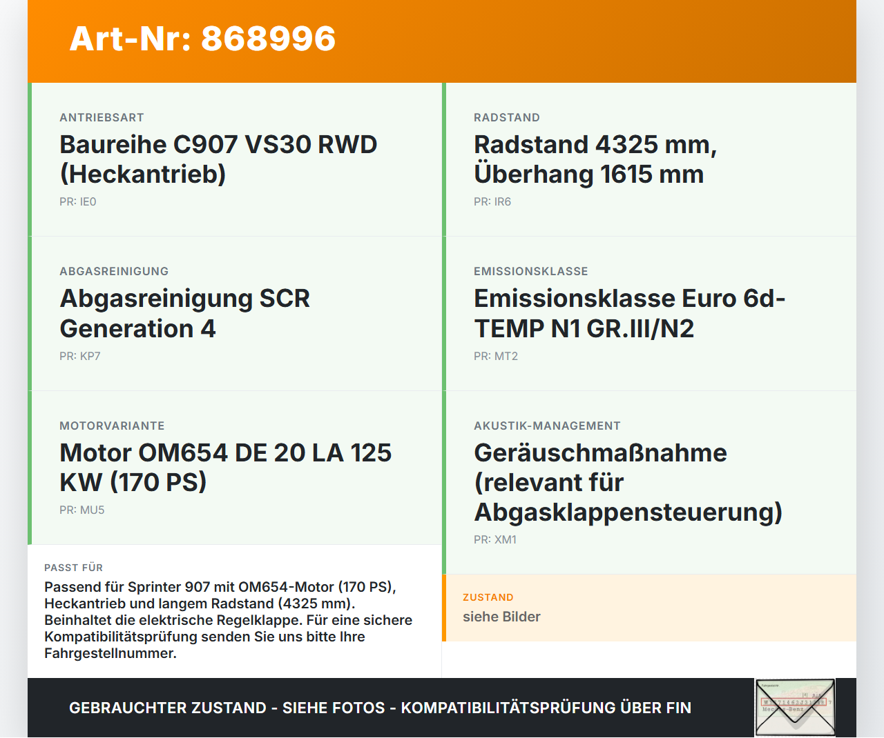 Mercedes Sprinter III 18-26 907  CDI 2,0 125KW Mitteltopf Auspuff Abgasanlage mit Regelklappe Mercedes Sprinter III... Vorschau 3