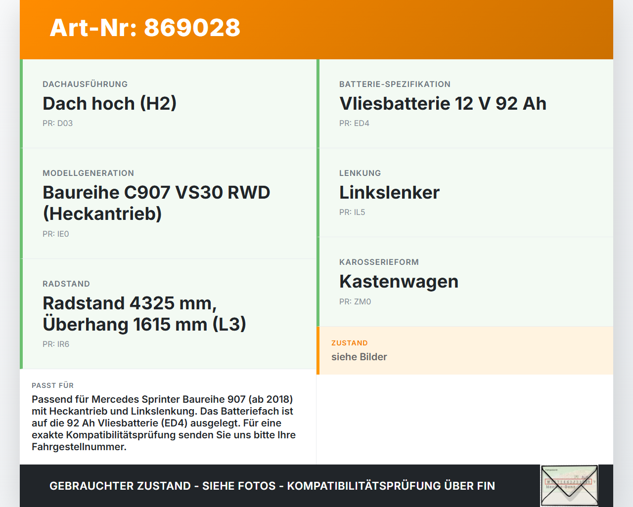 Mercedes Sprinter III 18-26 907  L2H2 Staufach Batteriefach Fach Mercedes Sprinter III 18-26 907 29.10.2020... Vorschau 3