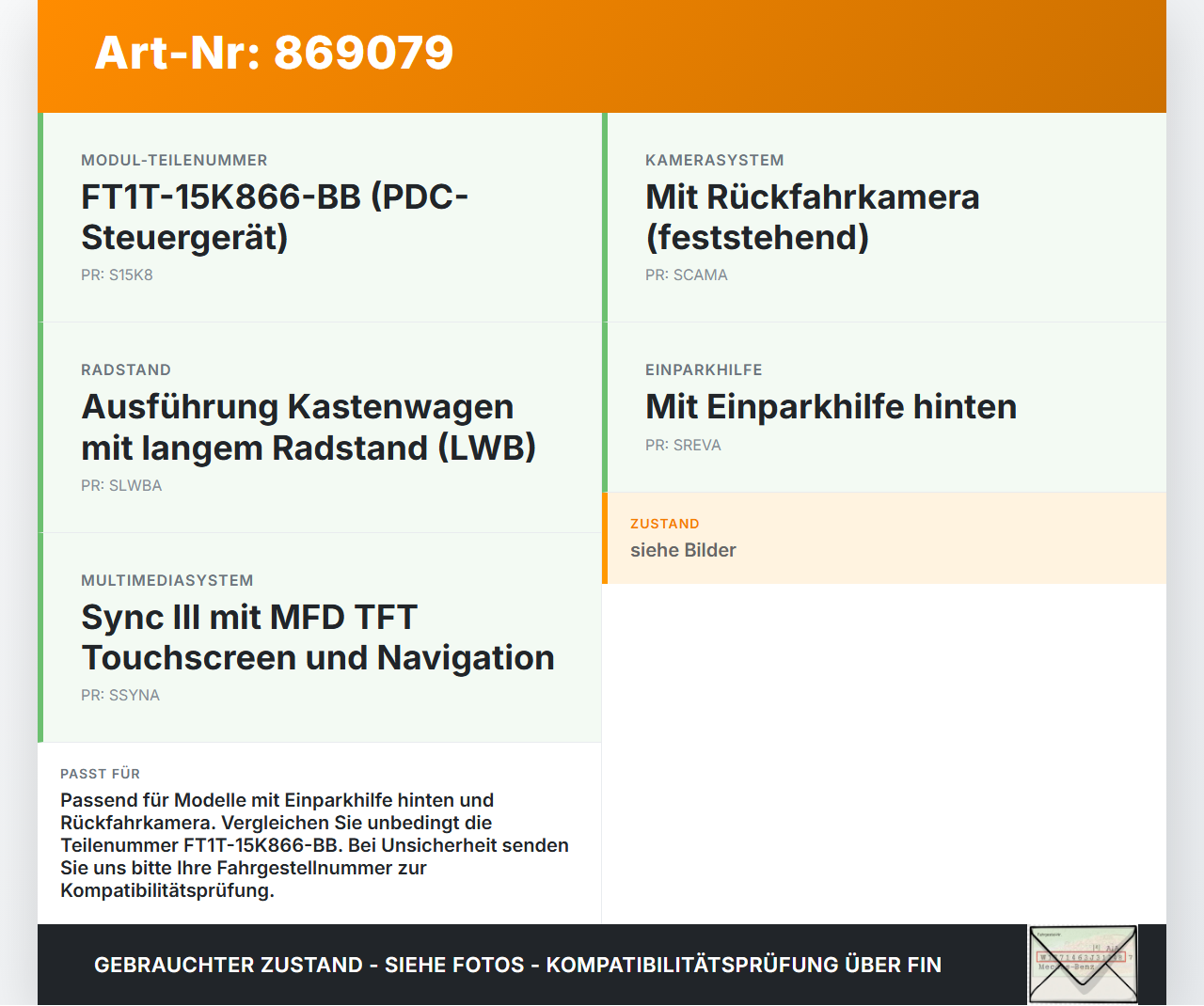 Ford Transit Connect 13-22 Steuergerät ECU Modul Einparkhilfe PDC SG Ford Transit Connect 13-22 20.07.2017... Vorschau 3