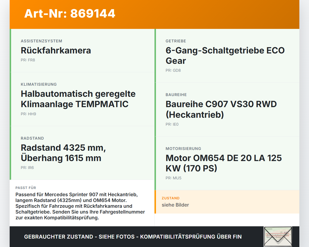 Mercedes Sprinter III 18-26 907 Kabelbaum Sonstiges Mercedes Sprinter III 18-26 907 29.10.2020 A6541500201... Vorschau 3