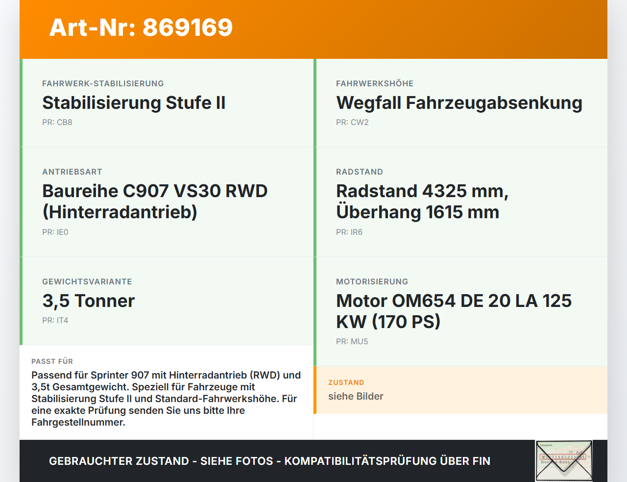 Mercedes Sprinter III 18-26 907  CDI 2,0 125KW Klemm- Halterungen Zangen für Blattfedern Mercedes Sprinter III... Vorschau 3