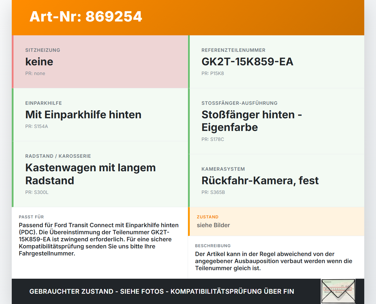 Ford Transit Connect 13-22 Abstands Sensor Parksensor PDC H4 5D Ford Transit Connect 13-22 20.07.2017... Vorschau 3