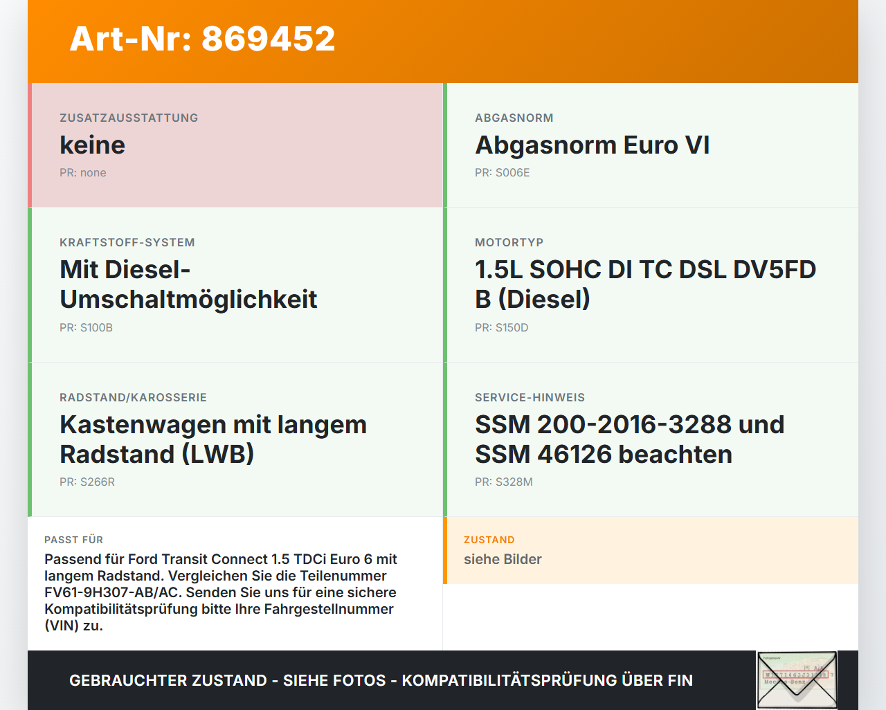 Ford Transit Connect 13-22 TDCi 1,5 74KW Kraftstoffpumpe Kraftstoff Förderpumpe Tankgeber Ford Transit Connect... Vorschau 3