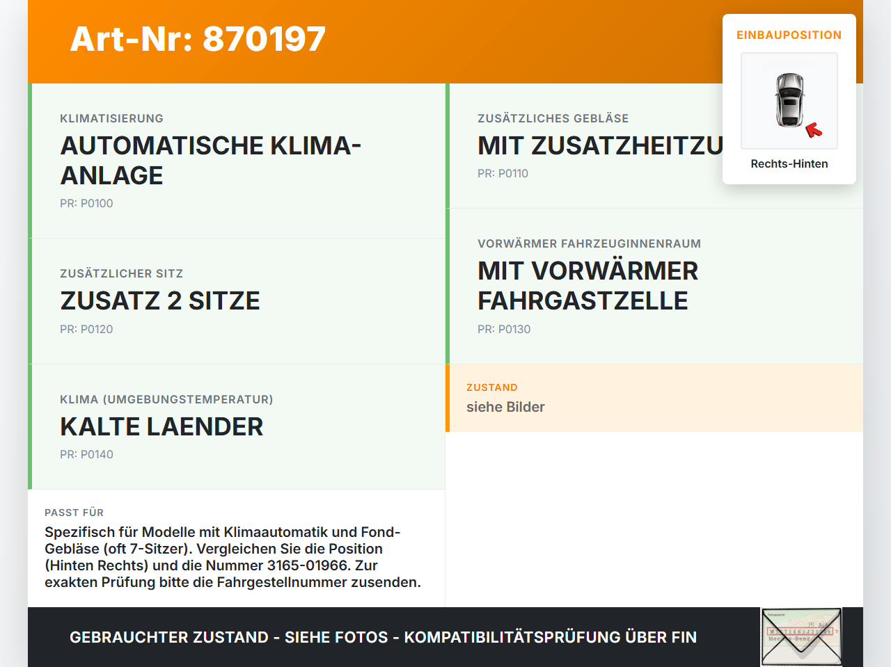 Citroen C4 Picasso II 13-16 Widerstand Gebläse Lüfter Rechts Hinten Citroen C4 Picasso II 13-16 05.01.2015... Vorschau 3