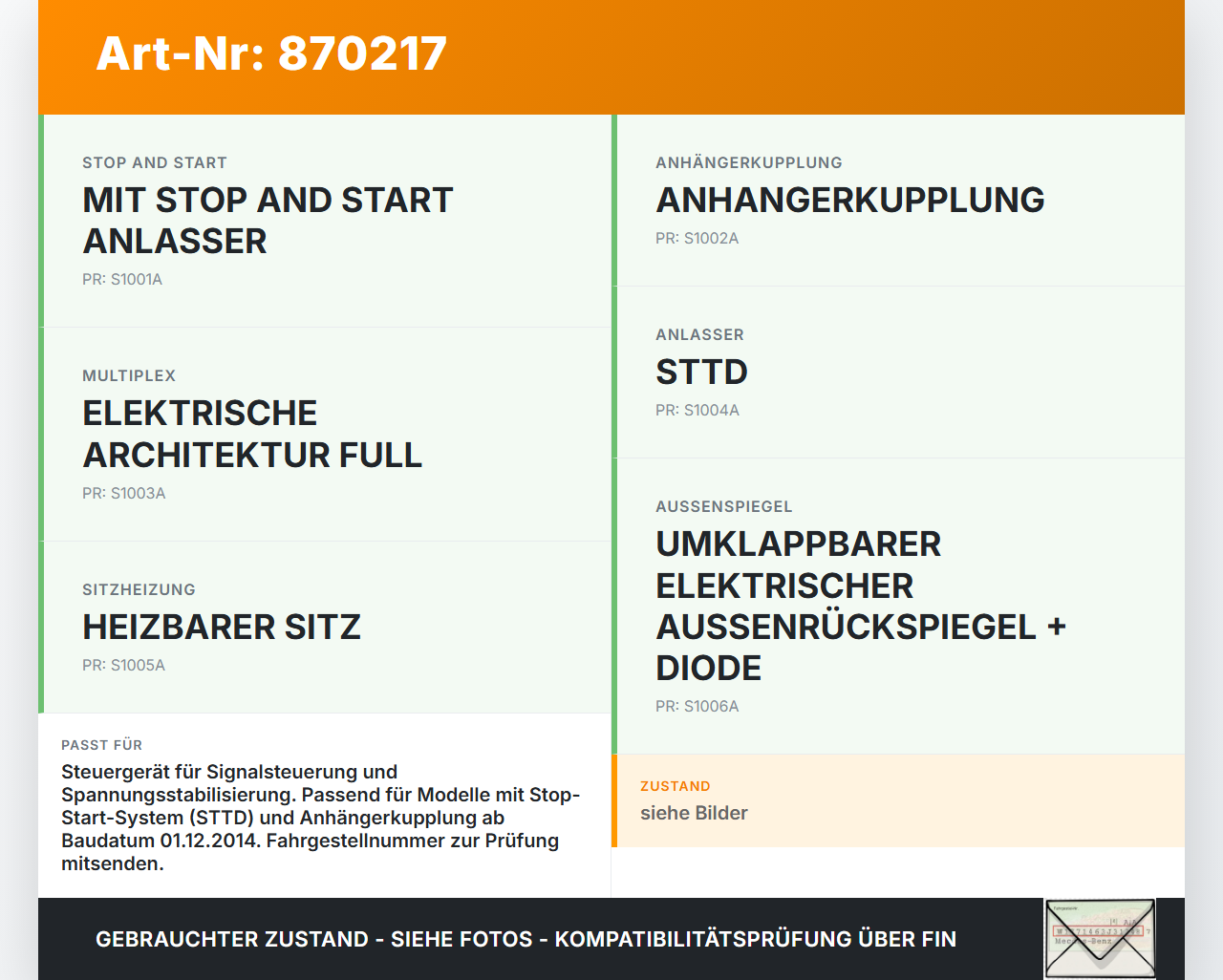 Citroen C4 Picasso II 13-16 Steuergerät ECU Modul BSG S-U11-00 Citroen C4 Picasso II 13-16 05.01.2015 9812711280... Vorschau 3