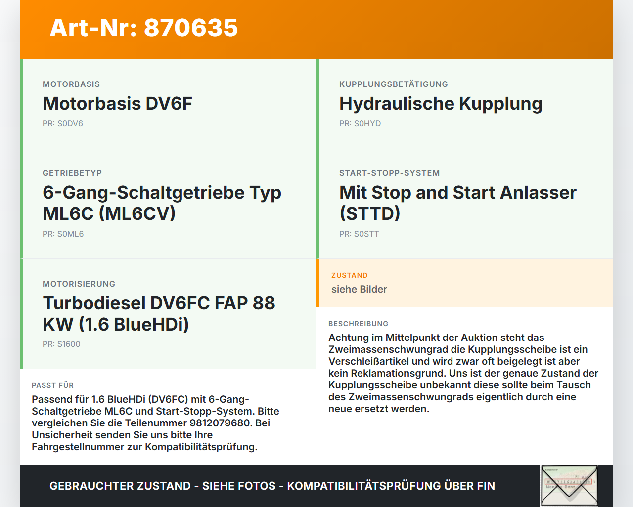 Citroen C4 Picasso II 13-16 HDI 1,6 88KW DV6FC Zweimassenschwungrad Schwungrad Citroen C4 Picasso II 13-16... Vorschau 3