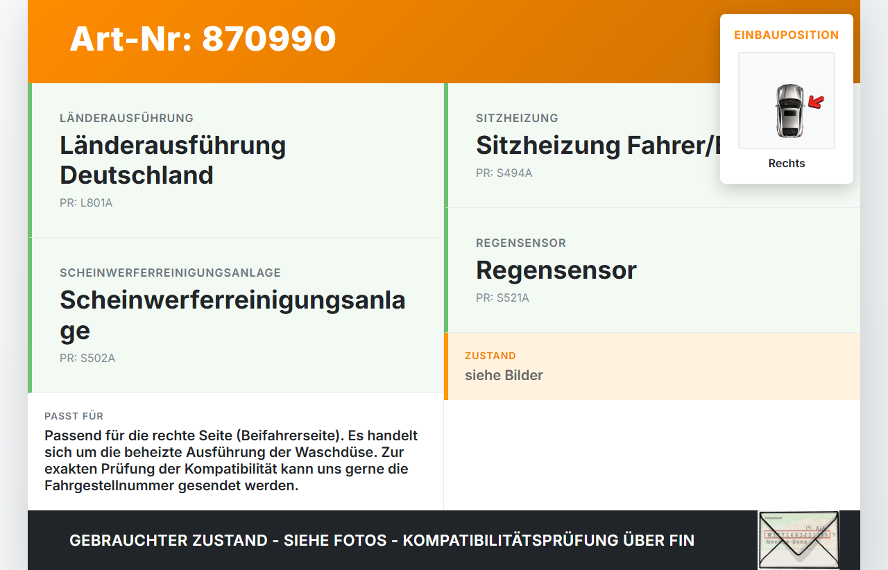 BMW 1er E88 125I 07-11 Waschdüse für Windschutzscheibe WS Rechts BMW 1er E88 125I 07-11 26.10.2007 7110851... Vorschau 3