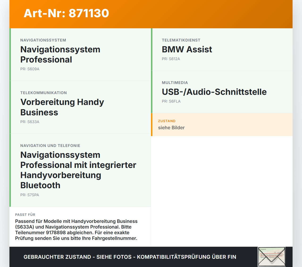 BMW X5 E70 07-10 Steuergerät Bluetooth Ladefreisprechelektronik BMW X5 E70 07-10 09.05.2008 9178898 84.10-9178898... Vorschau 3