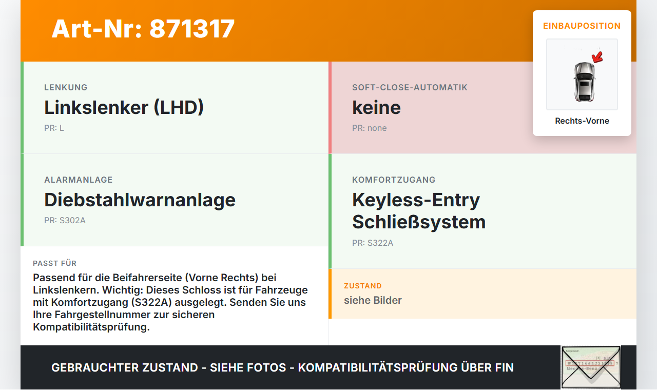 BMW X5 E70 07-10 Türschloss m. ZV Stellmotor Rechts Vorne BMW X5 E70 07-10 09.05.2008 51217202146 7202146 gebraucht Vorschau 3