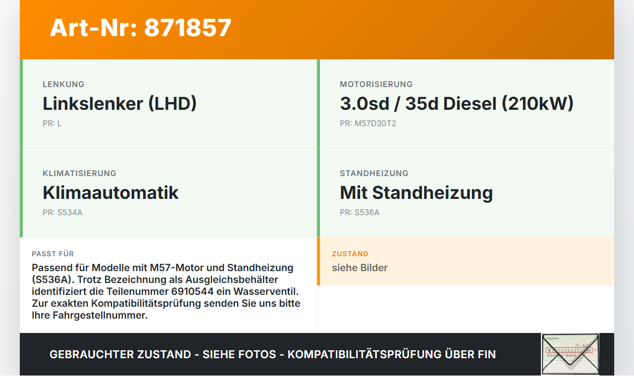 BMW X5 E70 07-10 3,0d 210KW Ausgleichsbehälter für Kühlmittel BMW X5 E70 07-10 09.05.2008 64116910544 6910544... Vorschau 3