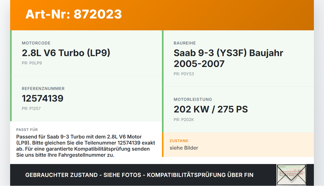 Saab 9-3 93 YS3F 05-07 Turbo 2,8 202KW LP9 Ansaugbrücke Ansaugkrümmer Saab 9-3 93 YS3F 05-07 24.08.2006 12574139... Vorschau 3