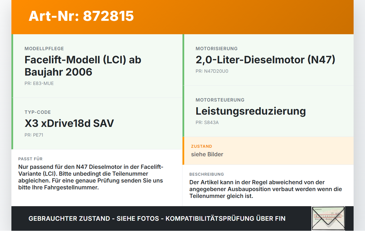 BMW X3 E83 18d LCI 08-11 2,0d 105KW Ansaugrohr Ladeluft Resonator BMW X3 E83 18d LCI 08-11 03.12.2009 3449003... Vorschau 3