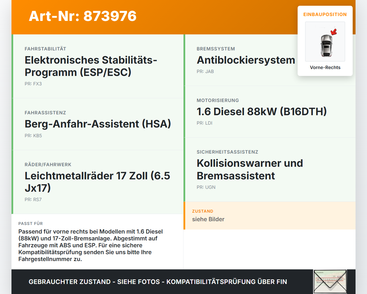 Opel Crossland X P17 17-20 TD 1,6 88KW Bremssattel Bremszange Vorne Rechts Opel Crossland X P17 17-20 21.02.2018... Vorschau 3