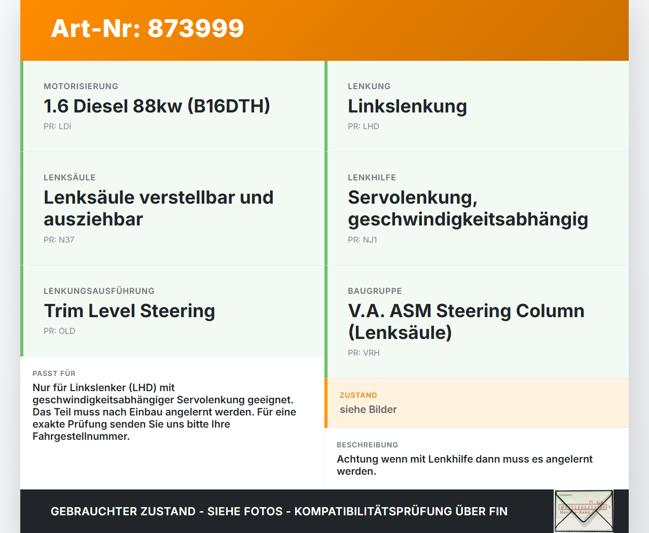 Opel Crossland X P17 17-20 Lenkgetriebe Servolenkung Elektr. Lenkhilfe Opel Crossland X P17 17-20 21.02.2018... Vorschau 3