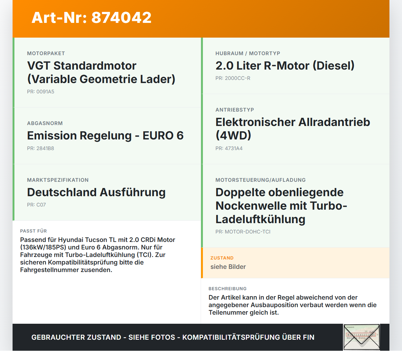 Hyundai Tucson TL 15-21 CRDI 2,0 136KW Ansaugrohr Ladeluftschlauch Luftschlauch Pos.1 Hyundai Tucson TL 15-21... Vorschau 3