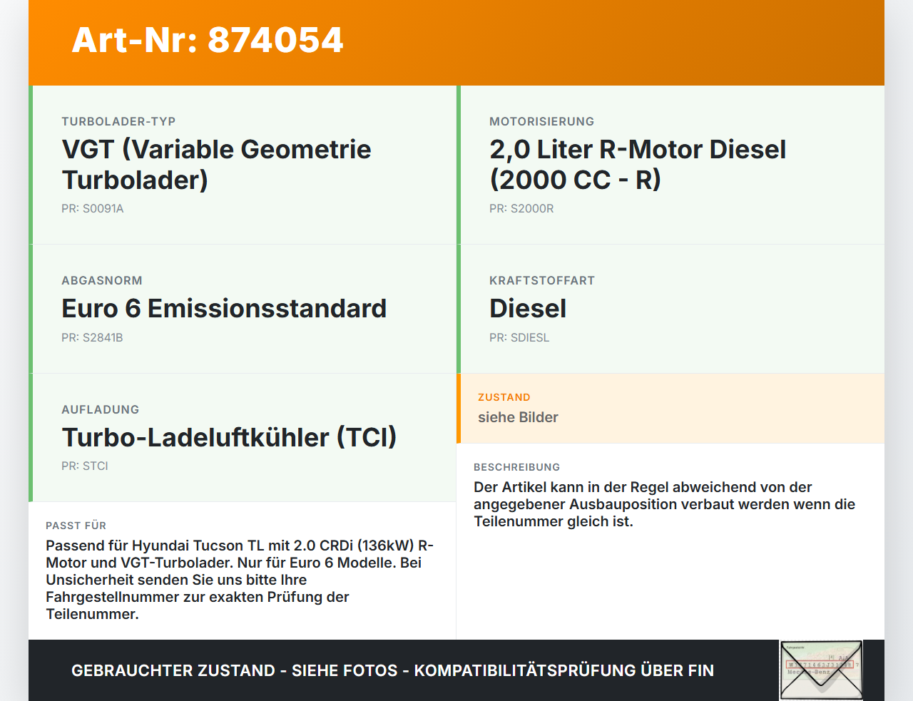 Hyundai Tucson TL 15-21 CRDI 2,0 136KW Ansaugrohr Ladeluftschlauch Luftschlauch Pos.1 Hyundai Tucson TL 15-21... Vorschau 3