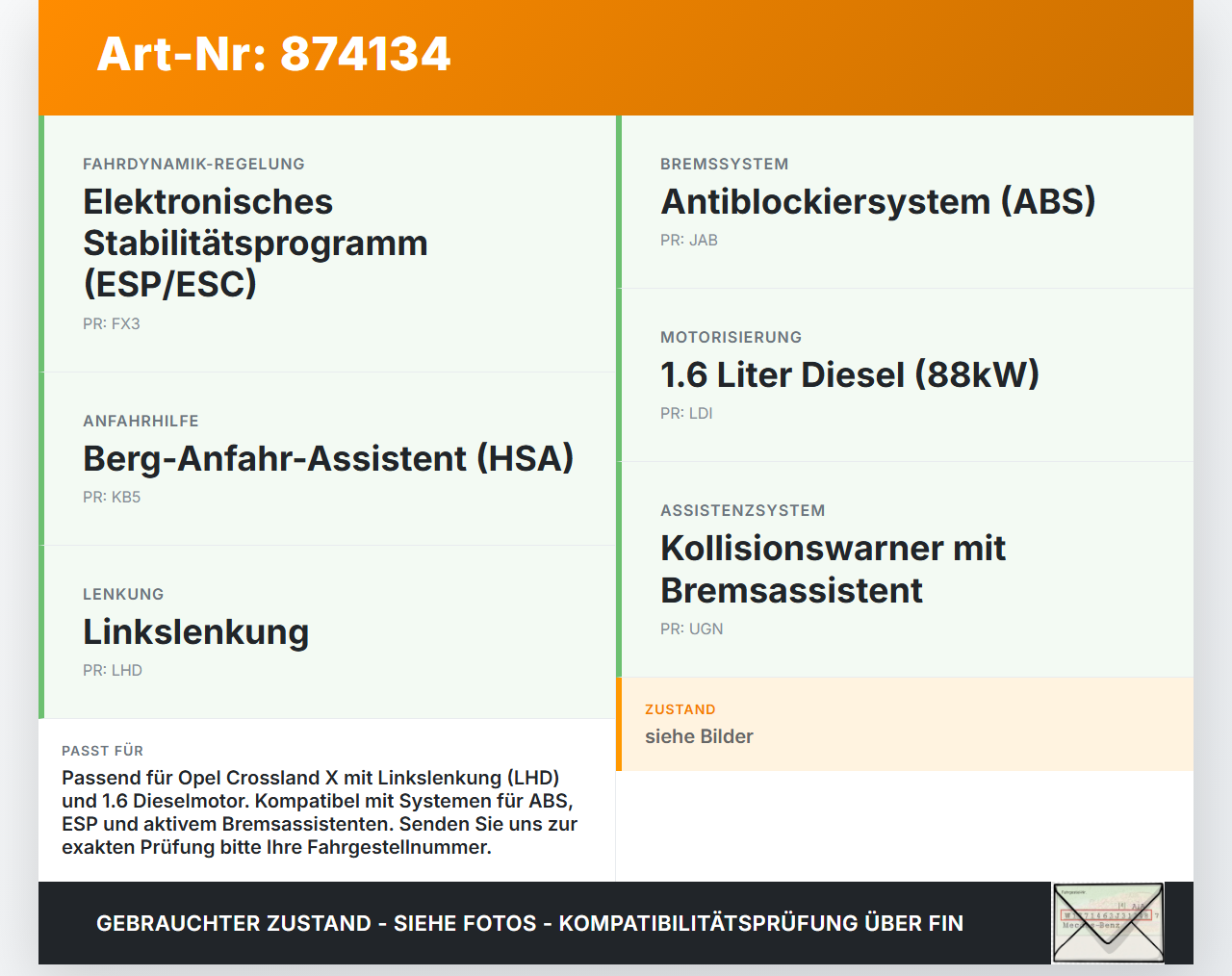 Opel Crossland X P17 17-20 Hauptbremszylinder Bremszylinder Opel Crossland X P17 17-20 21.02.2018 gebraucht Vorschau 3