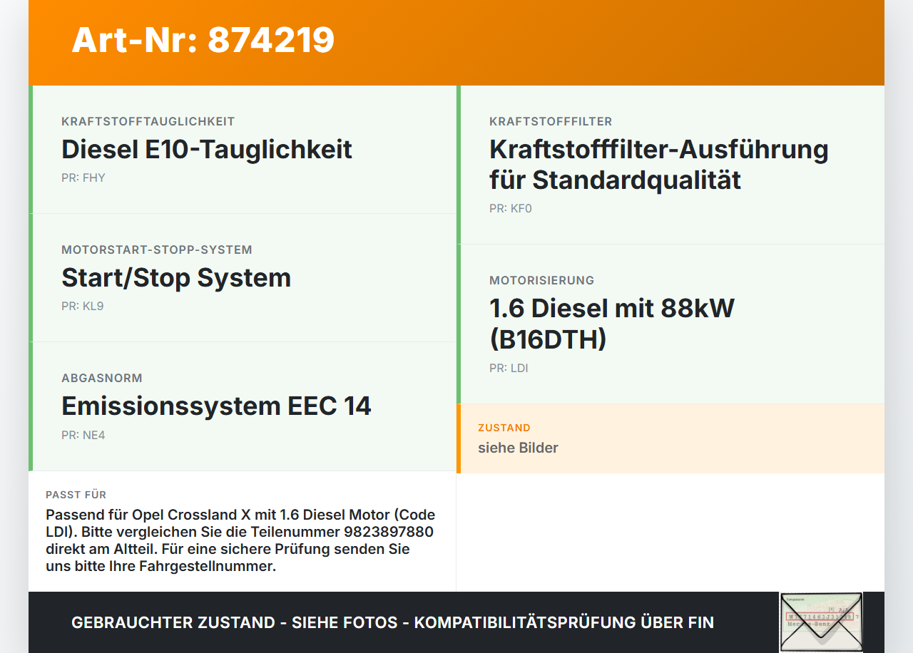Opel Crossland X P17 17-20 TD 1,6 88KW Rücklauf Leitung Kraftstoffleitung Rücklaufleitung Opel Crossland X P17... Vorschau 3