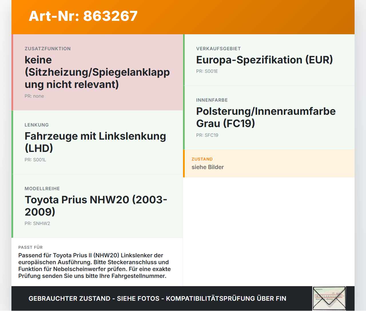 Toyota Prius II 05-09 Blinkerschalter Lenkstockschalter Blinker Toyota Prius II 05-09 23.03.2005 47090-173891 gebraucht Vorschau 3
