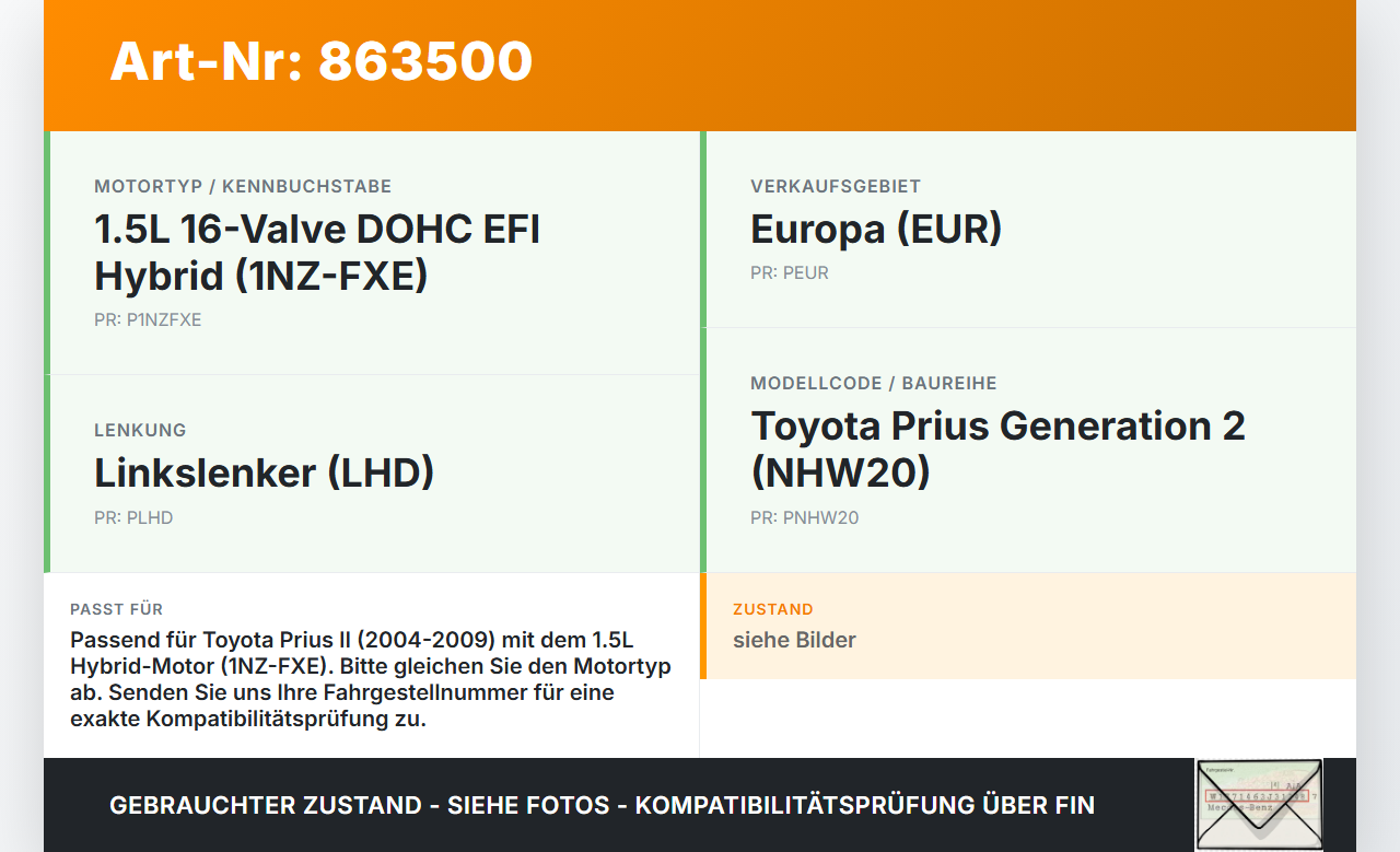 Toyota Prius II 05-09 Hybrid 1,5 57KW 1NZFXE Ansaugbrücke Ansaugkrümmer Toyota Prius II 05-09 23.03.2005 1710121060... Vorschau 3