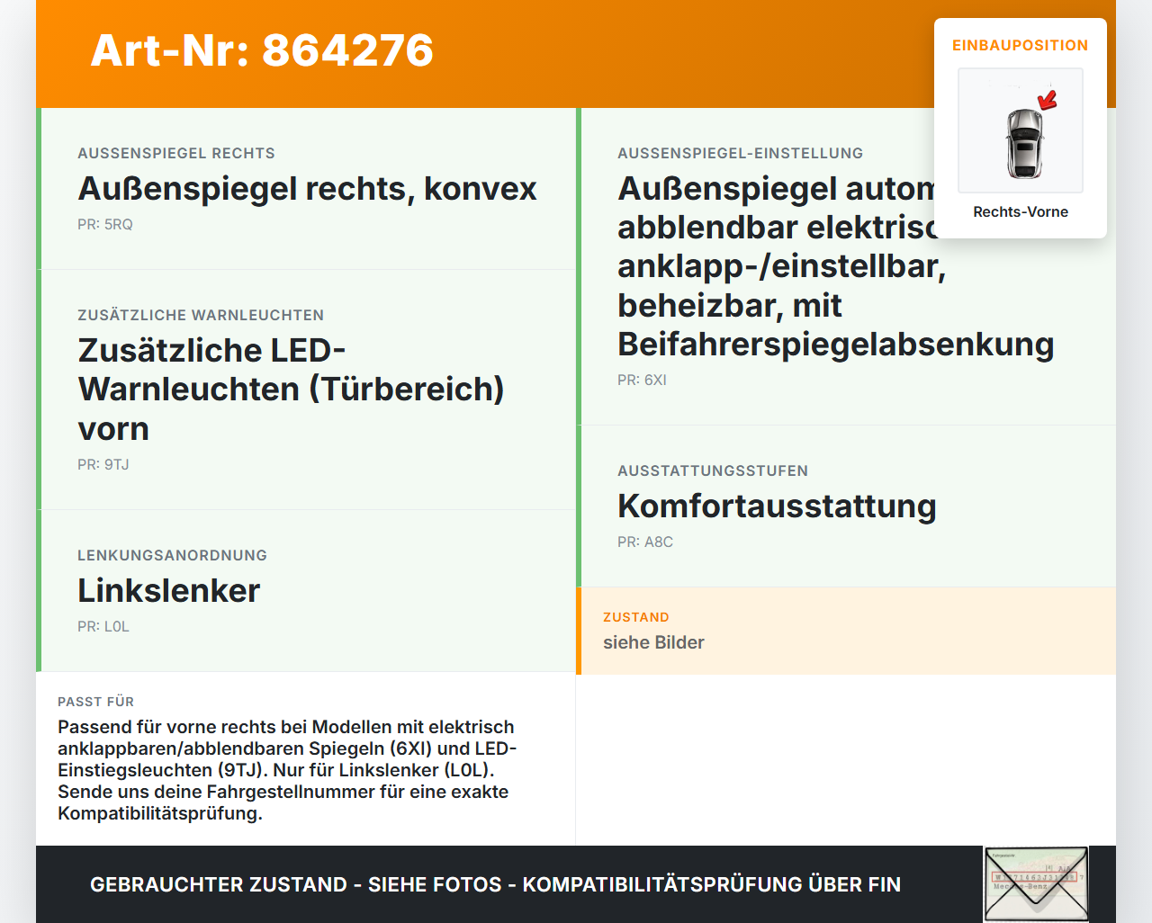 VW Passat 3G B8 14-19 Steuergerät ECU Modul Türsteuergerät Rechts Vorne VW Passat 3G B8 14-19 07.11.2017 5Q0959592E... Vorschau 3