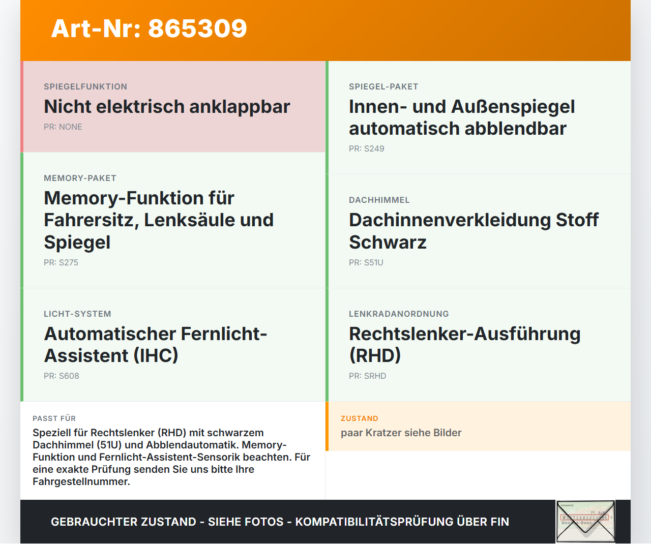 Mercedes CLS 250 C218 11-14 Innenspiegel Rückspiegel Spiegel Innen Mercedes CLS 250 C218 11-14 18.11.2013... Vorschau 3