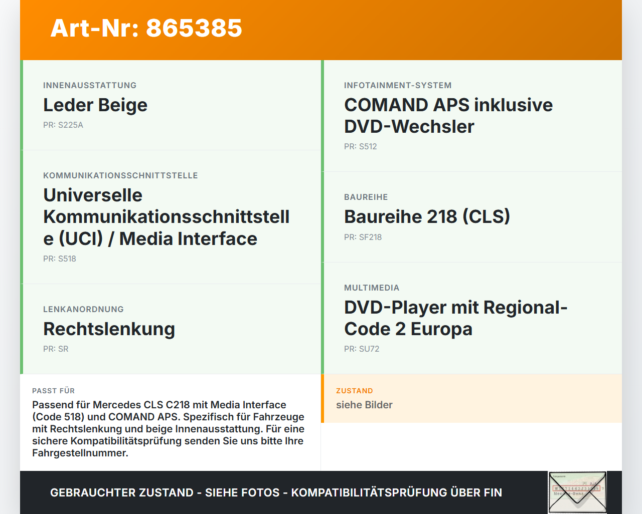 Mercedes CLS 250 C218 11-14 USB AUX Buchse Anschluss Mercedes CLS 250 C218 11-14 18.11.2013 A2188210311... Vorschau 3