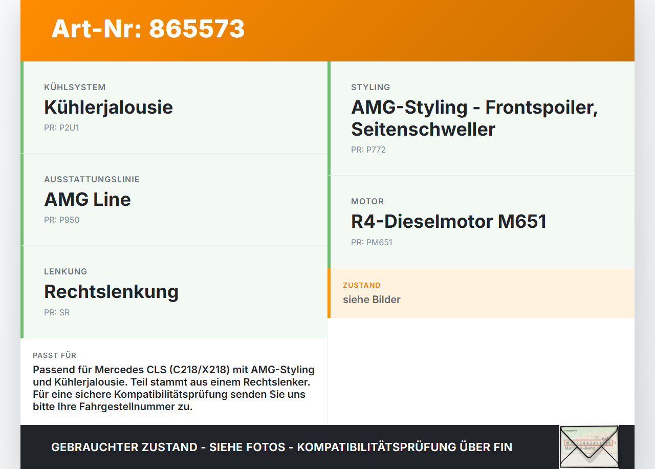 Mercedes CLS 250 C218 11-14 CDI 2,2 150KW Oberteil für Schlossträger Frontmaske Träger Mercedes CLS 250 C218 11-14... Vorschau 3