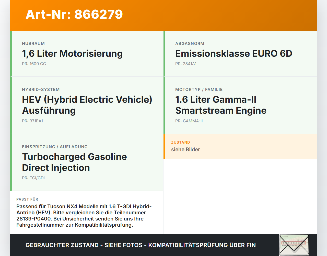 Hyundai Tucson IV NX4 20-24 Hybrid 1,6 132KW Ansaugrohr Hyundai Tucson IV NX4 20-24 17.05.2021 28139P0400... Vorschau 3