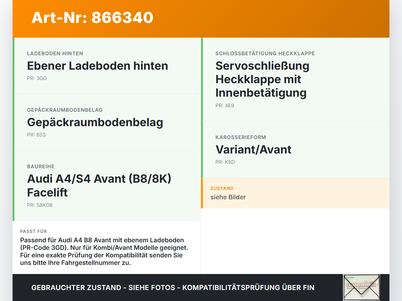 Audi A4 8K B8 QU 11-15 Kombi Kofferraummatte Kofferraum Einlegeboden Audi A4 8K B8 QU 11-15 10.04.2015 8K9861531... Vorschau 3