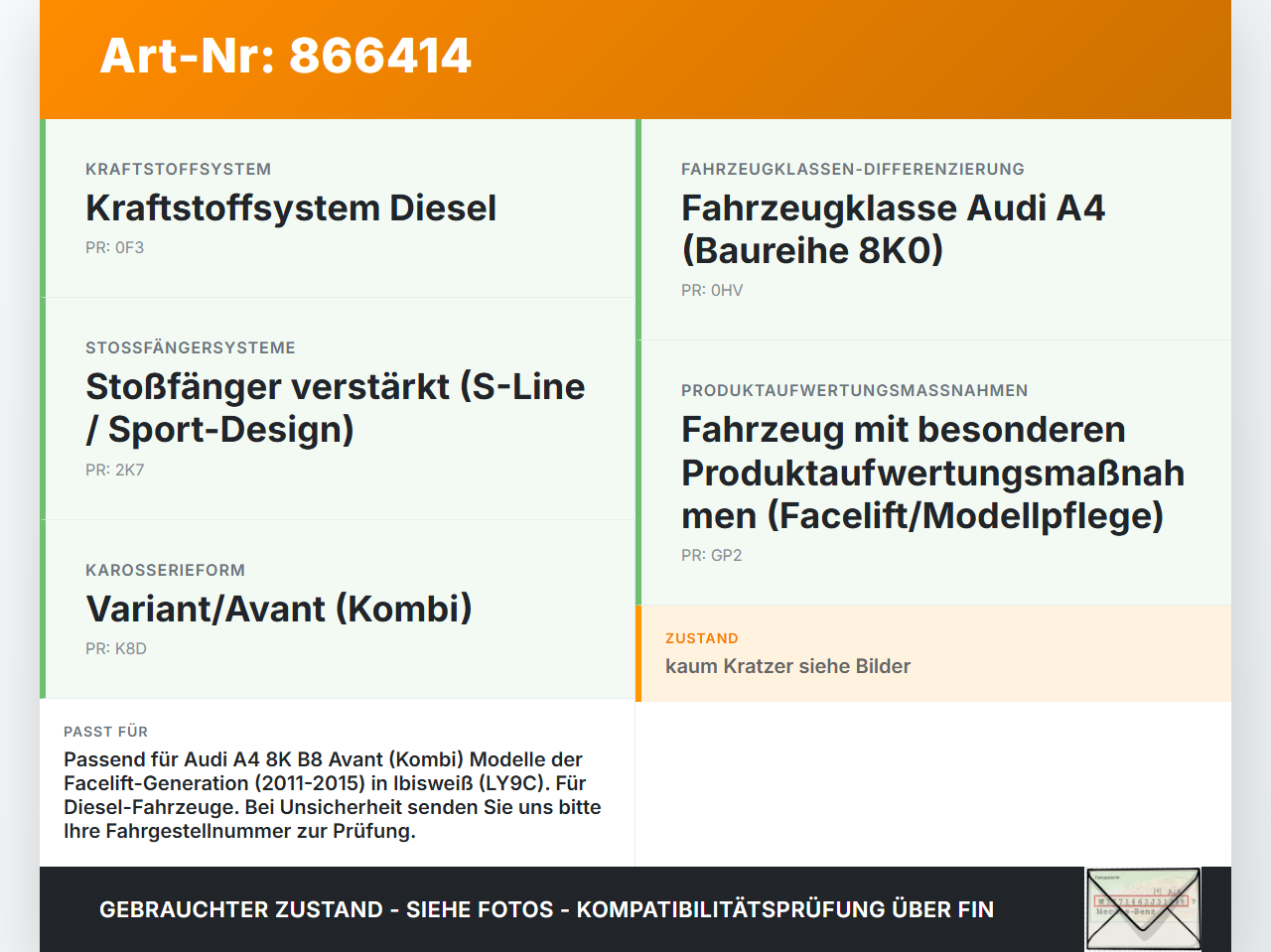 Audi A4 8K B8 QU 11-15 Tankdeckel Tankklappe LY9C Audi A4 8K B8 QU 11-15 10.04.2015 8K0809907 8K0809907R0H gebraucht Vorschau 3