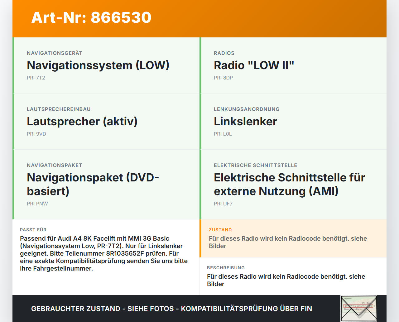 Audi A4 8K B8 QU 11-15 Navigationssystem Navi Rechner Audi A4 8K B8 QU 11-15 10.04.2015 8R1035652F 04L100091A gebraucht Vorschau 3