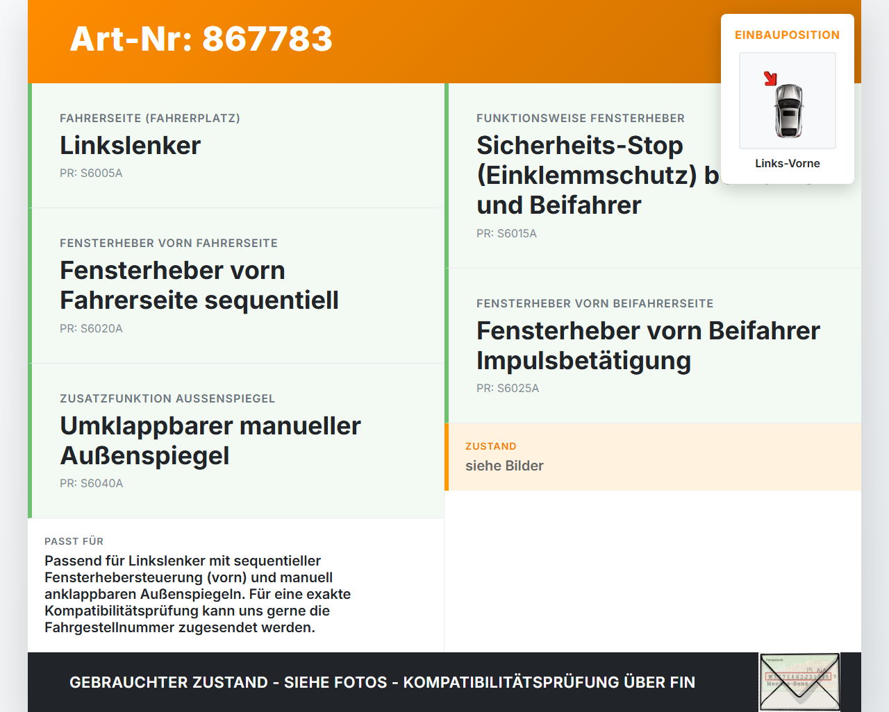 Peugeot Partner II 08-12 Kasten Fensterheberschalter Schalter Links Vorne Peugeot Partner II 08-12 18.12.2009... Vorschau 3