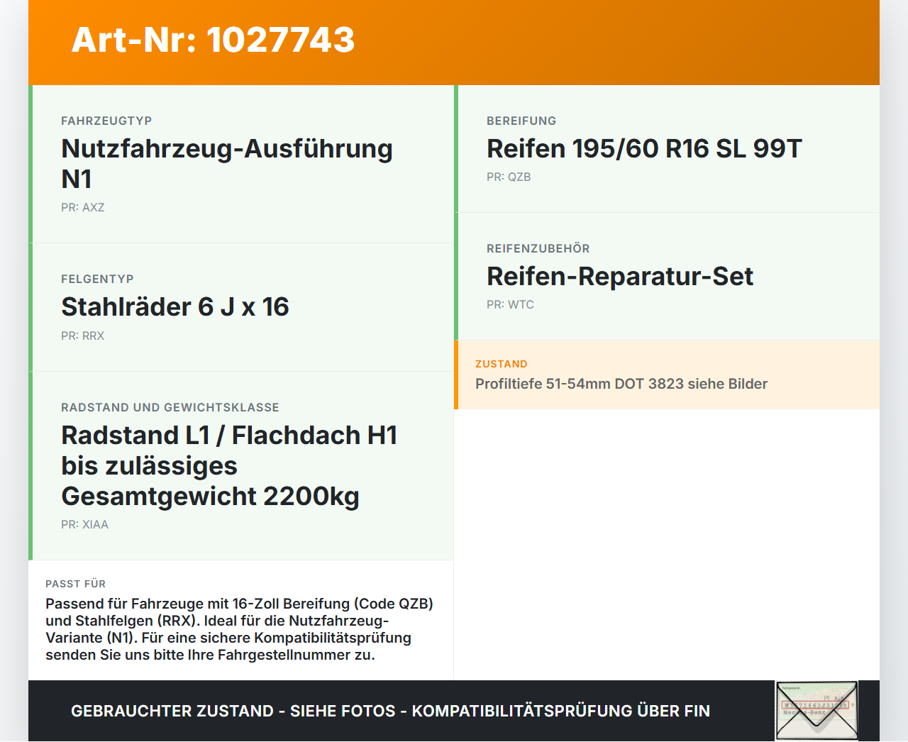 Opel Combo D X12 11-18 2x Reifen Ganzjahresreifen DELMAX 195/60R16 99/97HC 5.17-5.48mm Opel Combo D X12 11-18... Vorschau 3